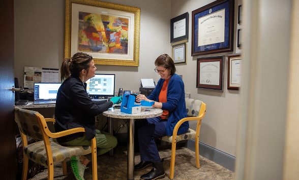 Dental consultation office discussion
